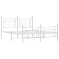 vidaXL Estructura cama metal con cabecero y estribo blanco 150x200 cm vidaXL Estructura cama metal con cabecero y estribo blanco 150x200 cm