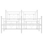 vidaXL Estructura cama metal con cabecero y estribo blanco 150x200 cm vidaXL Estructura cama metal con cabecero y estribo blanco 150x200 cm