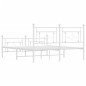 vidaXL Estructura cama metal con cabecero y estribo blanco 150x200 cm vidaXL Estructura cama metal con cabecero y estribo blanco 150x200 cm
