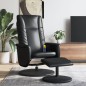 vidaXL Sillón reclinable masaje con reposapiés cuero sintético negro vidaXL Sillón reclinable masaje con reposapiés cuero sintético negro