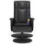 vidaXL Sillón reclinable masaje con reposapiés cuero sintético negro vidaXL Sillón reclinable masaje con reposapiés cuero sintético negro