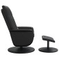 vidaXL Sillón reclinable masaje con reposapiés cuero sintético negro vidaXL Sillón reclinable masaje con reposapiés cuero sintético negro