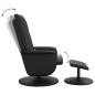 vidaXL Sillón reclinable masaje con reposapiés cuero sintético negro vidaXL Sillón reclinable masaje con reposapiés cuero sintético negro