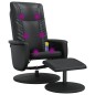 vidaXL Sillón reclinable masaje con reposapiés cuero sintético negro vidaXL Sillón reclinable masaje con reposapiés cuero sintético negro