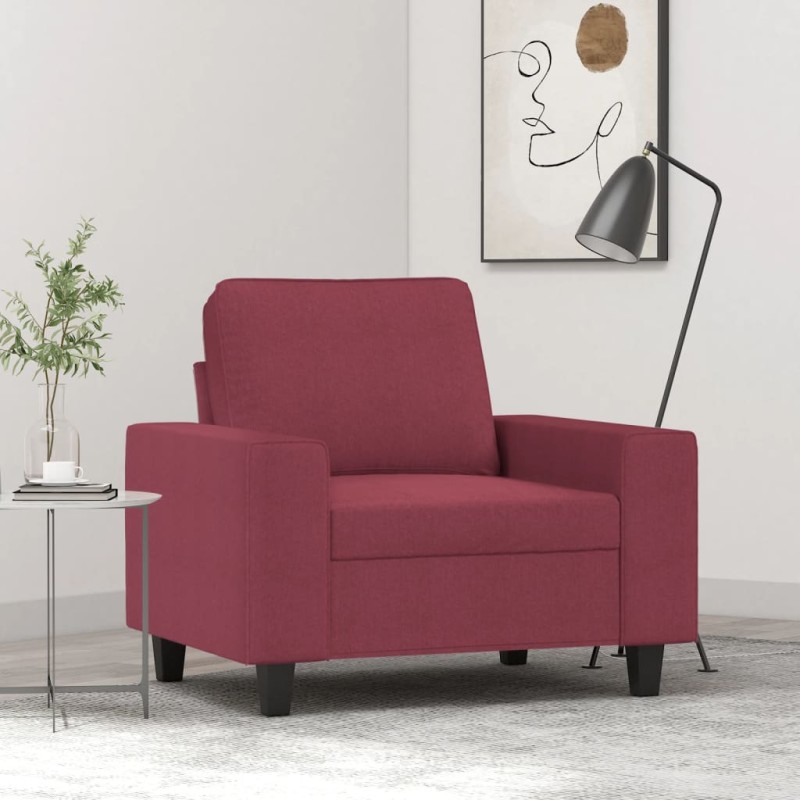 vidaXL Sillón de tela rojo tinto 60 cm vidaXL Sillón de tela rojo tinto 60 cm