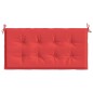 vidaXL Cojín de banco de jardín tela Oxford rojo 100x50x3 cm