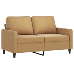 vidaXL Sofá de 2 plazas terciopelo marrón 120 cm