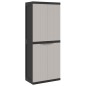 vidaXL Armario de almacenaje exterior PP gris y negro 65x37x165 cm vidaXL Armario de almacenaje exterior PP gris y negro 65x37x165 cm