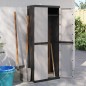 vidaXL Armario de almacenaje exterior PP gris y negro 65x37x165 cm vidaXL Armario de almacenaje exterior PP gris y negro 65x37x165 cm