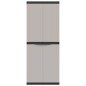 vidaXL Armario de almacenaje exterior PP gris y negro 65x37x165 cm vidaXL Armario de almacenaje exterior PP gris y negro 65x37x165 cm