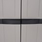 vidaXL Armario de almacenaje exterior PP gris y negro 65x37x165 cm vidaXL Armario de almacenaje exterior PP gris y negro 65x37x165 cm
