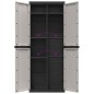 vidaXL Armario de almacenaje exterior PP gris y negro 65x37x165 cm vidaXL Armario de almacenaje exterior PP gris y negro 65x37x165 cm