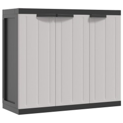 vidaXL Armario de almacenaje exterior PP gris y negro 97x37x85 cm