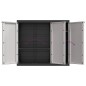 vidaXL Armario de almacenaje exterior PP gris y negro 97x37x85 cm vidaXL Armario de almacenaje exterior PP gris y negro 97x37x85 cm