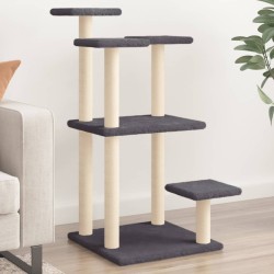 vidaXL Postes rascadores para gatos con plataformas gris oscuro 98,5cm