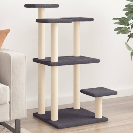 vidaXL Postes rascadores para gatos con plataformas gris oscuro 98,5cm