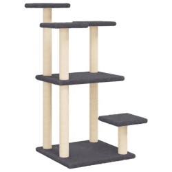 vidaXL Postes rascadores para gatos con plataformas gris oscuro 98,5cm