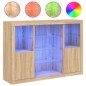 vidaXL Aparador con luz LED 3 piezas madera de ingeniería roble sonoma vidaXL Aparador con luz LED 3 piezas madera de ingeniería roble sonoma