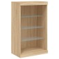 vidaXL Aparador con luz LED 3 piezas madera de ingeniería roble sonoma vidaXL Aparador con luz LED 3 piezas madera de ingeniería roble sonoma