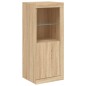 vidaXL Aparador con luz LED 3 piezas madera de ingeniería roble sonoma vidaXL Aparador con luz LED 3 piezas madera de ingeniería roble sonoma