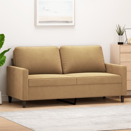 vidaXL Sofá de 2 plazas terciopelo marrón 140 cm