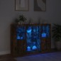 vidaXL Aparador con luz LED 3 pzas madera de ingeniería roble ahumado vidaXL Aparador con luz LED 3 pzas madera de ingeniería roble ahumado