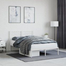 vidaXL Estructura de cama de metal con cabecero blanca 120x190 cm