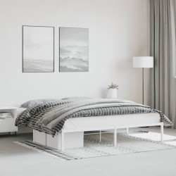 vidaXL Estructura de cama de metal blanco 183x213 cm