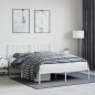 vidaXL Estructura de cama de metal con cabecero blanca 150x200 cm vidaXL Estructura de cama de metal con cabecero blanca 150x200 cm