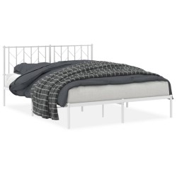 vidaXL Estructura de cama de metal con cabecero blanca 150x200 cm