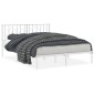 vidaXL Estructura de cama de metal con cabecero blanca 150x200 cm vidaXL Estructura de cama de metal con cabecero blanca 150x200 cm
