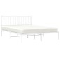 vidaXL Estructura de cama de metal con cabecero blanca 150x200 cm vidaXL Estructura de cama de metal con cabecero blanca 150x200 cm