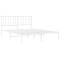 vidaXL Estructura de cama de metal con cabecero blanca 150x200 cm vidaXL Estructura de cama de metal con cabecero blanca 150x200 cm