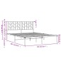 vidaXL Estructura de cama de metal con cabecero blanca 150x200 cm vidaXL Estructura de cama de metal con cabecero blanca 150x200 cm