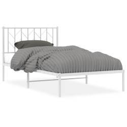 vidaXL Estructura de cama de metal con cabecero blanco 100x200 cm
