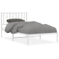 vidaXL Estructura de cama de metal con cabecero blanco 100x200 cm vidaXL Estructura de cama de metal con cabecero blanco 100x200 cm