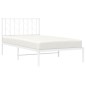 vidaXL Estructura de cama de metal con cabecero blanco 100x200 cm vidaXL Estructura de cama de metal con cabecero blanco 100x200 cm