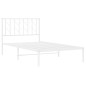 vidaXL Estructura de cama de metal con cabecero blanco 100x200 cm vidaXL Estructura de cama de metal con cabecero blanco 100x200 cm