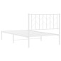 vidaXL Estructura de cama de metal con cabecero blanco 100x200 cm vidaXL Estructura de cama de metal con cabecero blanco 100x200 cm