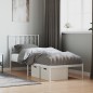 vidaXL Estructura de cama de metal con cabecero blanco 75x190 cm vidaXL Estructura de cama de metal con cabecero blanco 75x190 cm