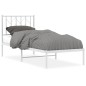 vidaXL Estructura de cama de metal con cabecero blanco 75x190 cm vidaXL Estructura de cama de metal con cabecero blanco 75x190 cm