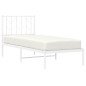vidaXL Estructura de cama de metal con cabecero blanco 75x190 cm vidaXL Estructura de cama de metal con cabecero blanco 75x190 cm