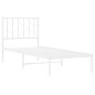 vidaXL Estructura de cama de metal con cabecero blanco 75x190 cm vidaXL Estructura de cama de metal con cabecero blanco 75x190 cm
