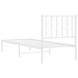 vidaXL Estructura de cama de metal con cabecero blanco 75x190 cm vidaXL Estructura de cama de metal con cabecero blanco 75x190 cm