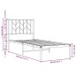 vidaXL Estructura de cama de metal con cabecero blanco 75x190 cm vidaXL Estructura de cama de metal con cabecero blanco 75x190 cm