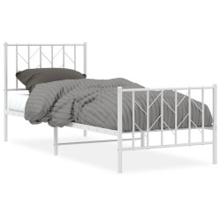 vidaXL Estructura cama metal con cabecero y pie cama blanca 80x200 cm