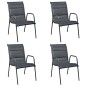 vidaXL Juego de comedor de jardín 5 piezas de acero negro