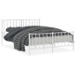 vidaXL Estructura cama metal con cabecero y estribo blanco 150x200 cm vidaXL Estructura cama metal con cabecero y estribo blanco 150x200 cm