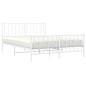 vidaXL Estructura cama metal con cabecero y estribo blanco 150x200 cm vidaXL Estructura cama metal con cabecero y estribo blanco 150x200 cm