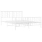 vidaXL Estructura cama metal con cabecero y estribo blanco 150x200 cm vidaXL Estructura cama metal con cabecero y estribo blanco 150x200 cm
